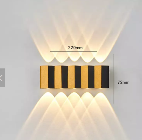4W 6W 8W 10W LED-Wandleuchte, rechteckig, goldfarben, schwarz, nach oben und unten leuchtende Körperlampe, Beleuchtungsstil, moderne Wandleuchte