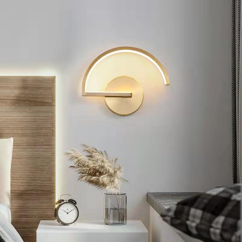 Moderne minimalistische Kupfer Wandleuchte American Aisle Korridor Schlafzimmer Nachttischlampe Nordic Creative LED Spiegelleuchte Möbel