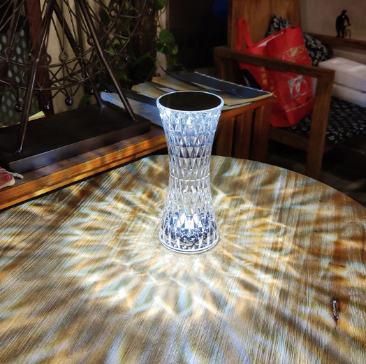 Rose Crystal Acryl wiederaufladbare Nachtlicht Tischlampe Tiktok Touch Control Farbwechsel Schreibtischlampe
