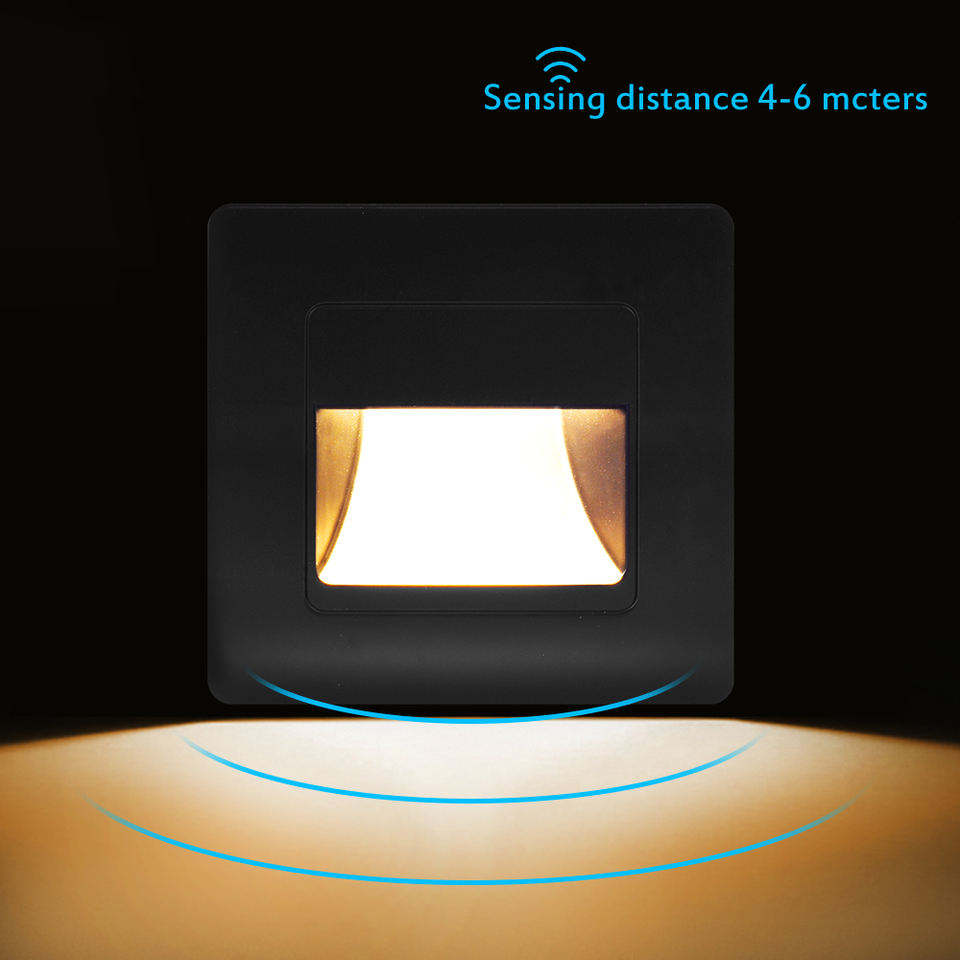 Moderne Innen-Außen-Treppenstufen-Wandleuchte, 3 W, LED-Stufeneinbauleuchte