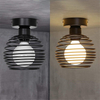 Innen Vintage Eisen E27 Deckenleuchten Leuchten für Korridor Gang Indoor Retro LED Deckenleuchte für Schlafzimmer Wohnzimmer Schwarz