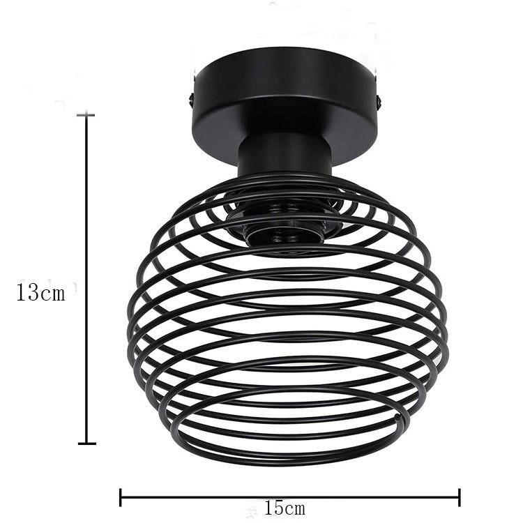 Innen Vintage Eisen E27 Deckenleuchten Leuchten für Korridor Gang Indoor Retro LED Deckenleuchte für Schlafzimmer Wohnzimmer Schwarz