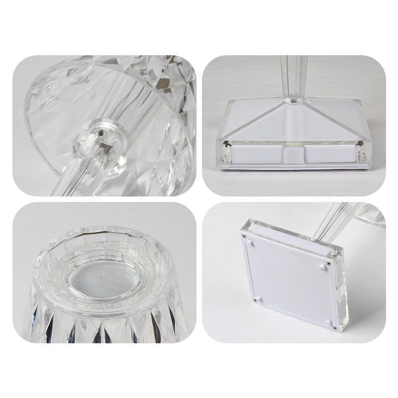 Kristall-LED-Lampe, Touch-Steuerung, Schreibtischlampe, Kristall-Schreibtischlampe RGB mit ferngesteuerter Schreibtischlampe, Kristall-Lade-LED-Lampenprojektor, romantische 16-Farben-Nachtlampe
