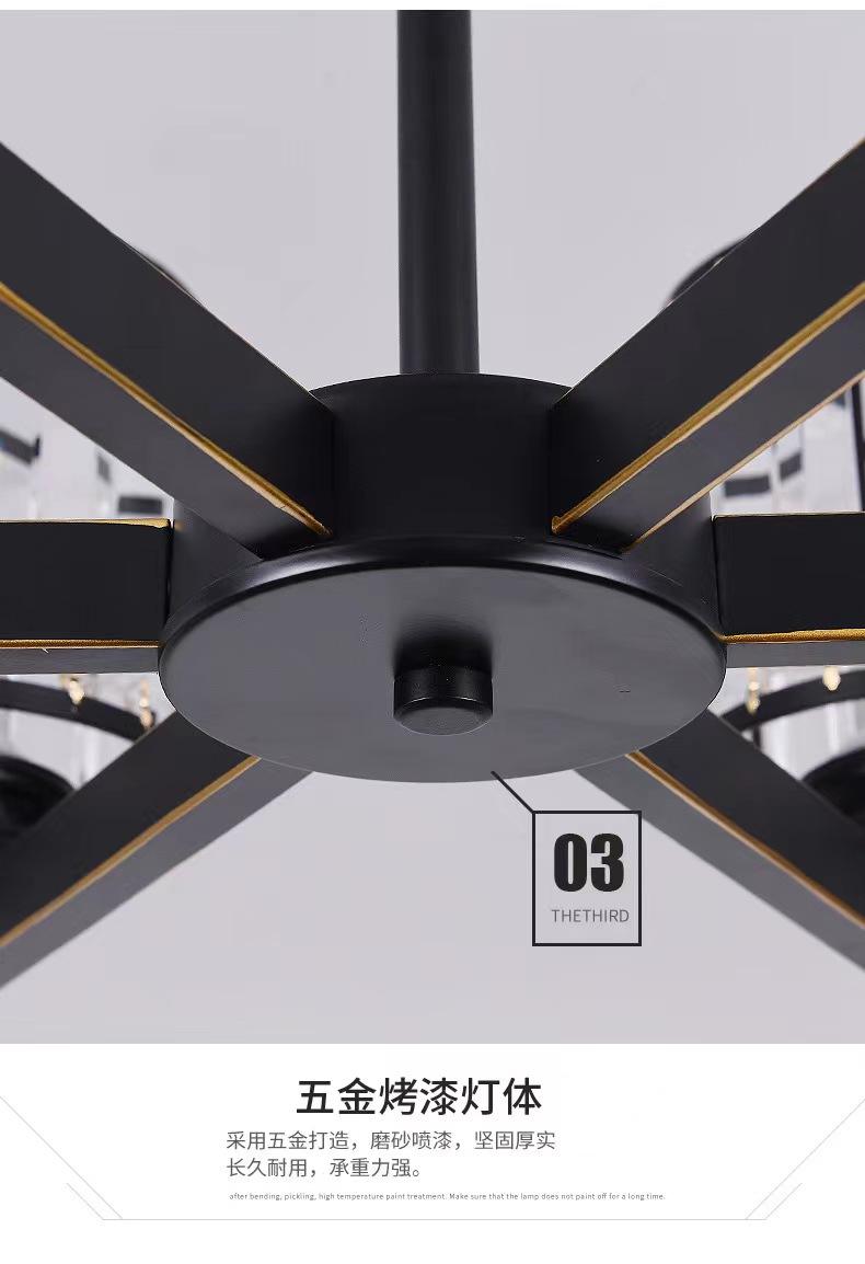 70W moderne Kronleuchter Kristall-Kronleuchter Schlafzimmer Deckenleuchten Schwarze LED-Pendelleuchte Nordic Design Aluminium Moderne leuchtende Lampe Beleuchtung Wohnzimmer Packraum Deckenleuchte