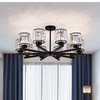 70W moderne Kronleuchter Kristall-Kronleuchter Schlafzimmer Deckenleuchten Schwarze LED-Pendelleuchte Nordic Design Aluminium Moderne leuchtende Lampe Beleuchtung Wohnzimmer Packraum Deckenleuchte