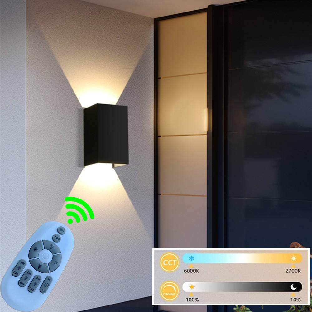 Quadratische LED-Wandleuchten für den Außenbereich, Gang, Korridor, dimmbar, mehrfarbig, Up-Down-Lampe mit Bewegungssensor für Wand, KTV, Bar, Schlafzimmer