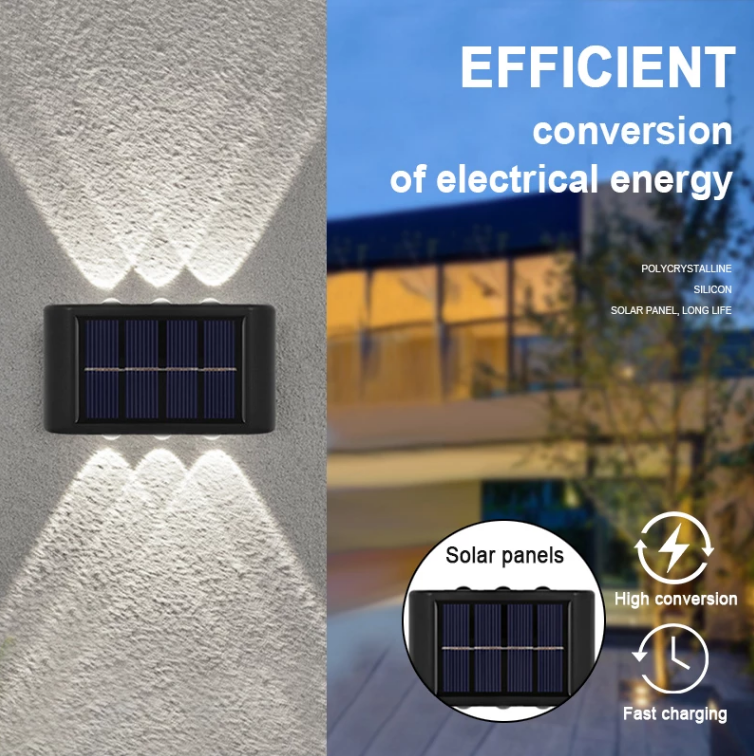 4LED 6LED oben und unten solar wandleuchte außendekoration gartenhof hause wandleuchte wasserdicht leuchtende außenwaren