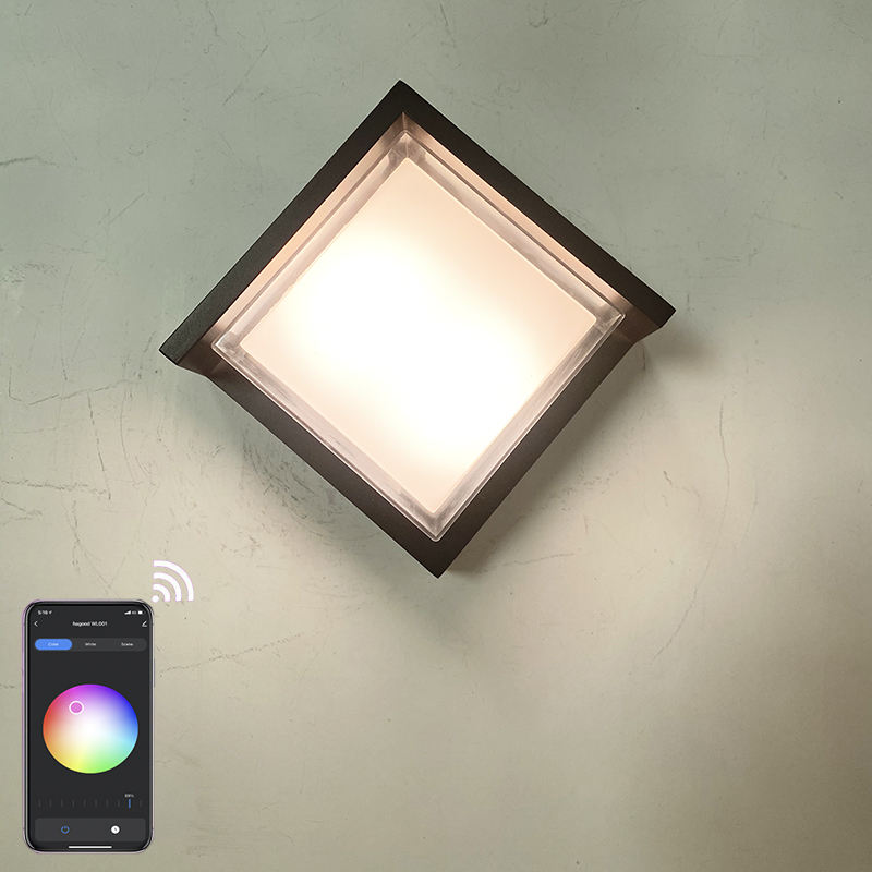 Minimalismus-Stil Tuya Smart WiFi LED Wandleuchte 10W RGBW Outdoor Indoor APP Wasserdichte Wandleuchte Dimmbare Gartenleuchte