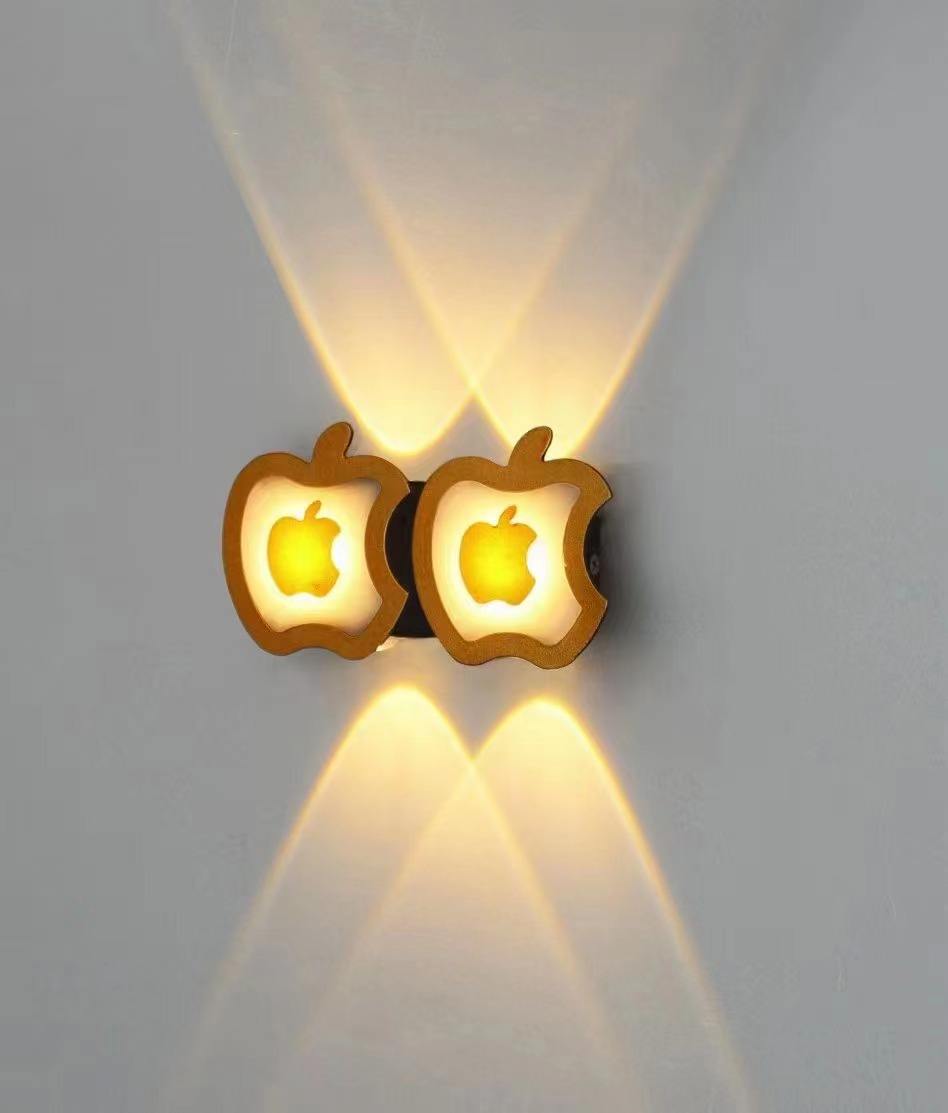 Neue Stil Gold Apple Persönlichkeit Wand Lampe Einfache Led Wohnzimmer Hintergrund Runde Wand Lampe Hotel Halle Korridor Beleuchtung