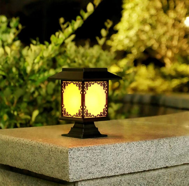 5LED Solar Hof Lampe Rasen Boden Lampe Garten Solar Lampe Garten Spalier im Freien antike Raum Licht Dekoration amerikanischen Stil 
