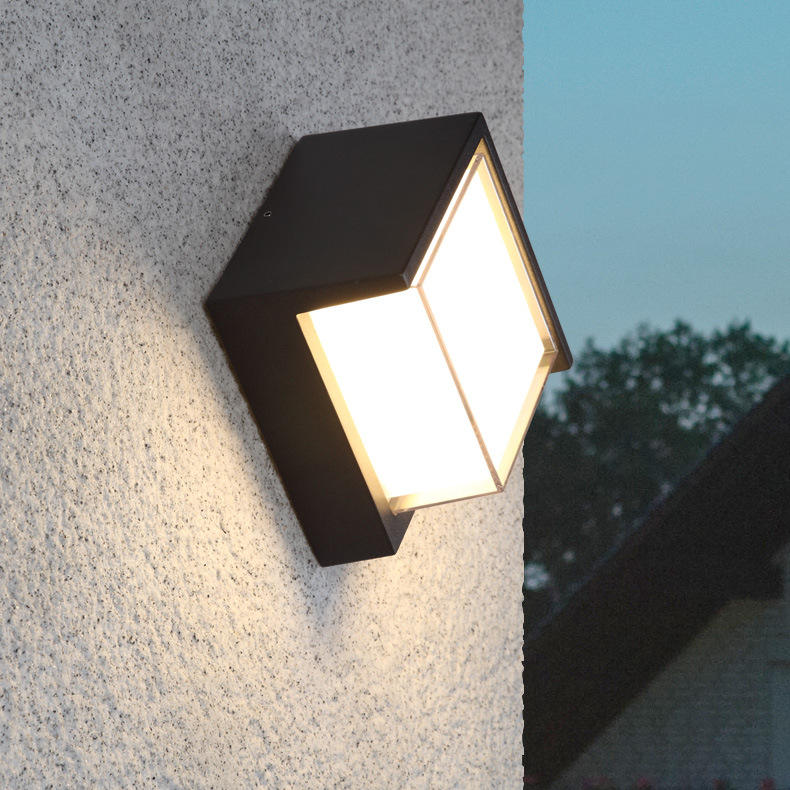 Wasserdichte Led-wandleuchte Garten Außendekoration Haustür Beleuchtung Wandleuchte AC85-260V Leuchte Schwarz Lampenschirm Leuchte