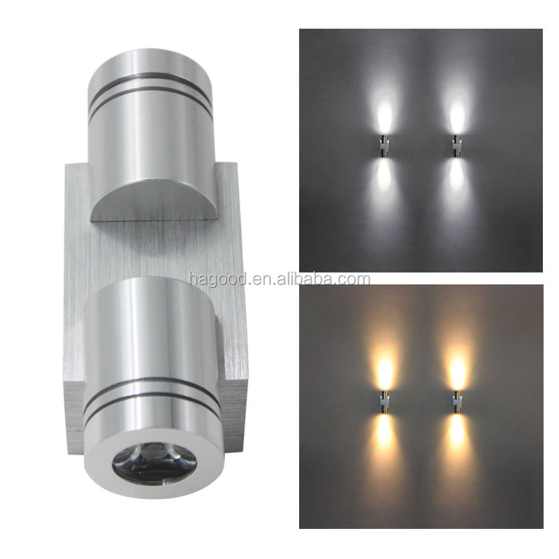 2x1W AC85-265V Aluminium Moderne LED Wandleuchten Wandleuchte Wandleuchte Spiegelleuchte für Innenwanddekoration oder Beleuchtung