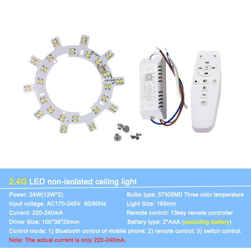 Intelligente 2,4-G-Ersatzlichtquellenoberfläche für Fernbedienung, Kronleuchter, Deckenleuchte, LED-Downlight, Deckenleuchte-Controller