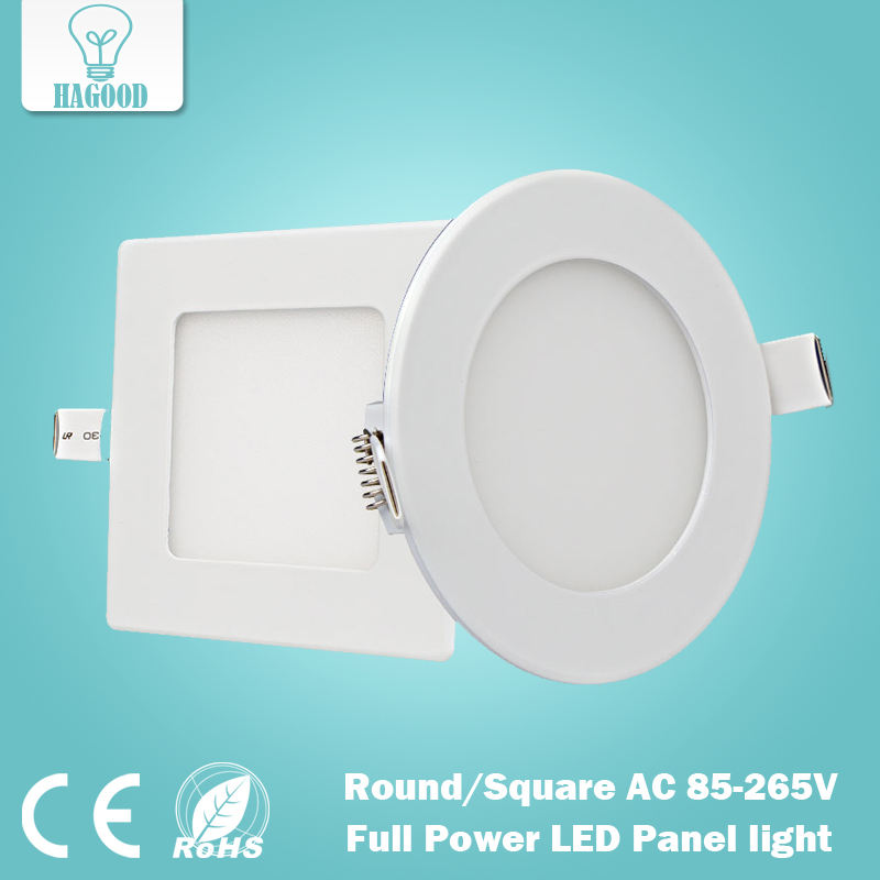 Ultradünnes LED-Panel-Downlight, echtes Vollwatt, 3 W, 4 W, 6 W, 9 W, 12 W, 15 W, 18 W, 24 W, runde/quadratische LED-Deckeneinbauleuchte