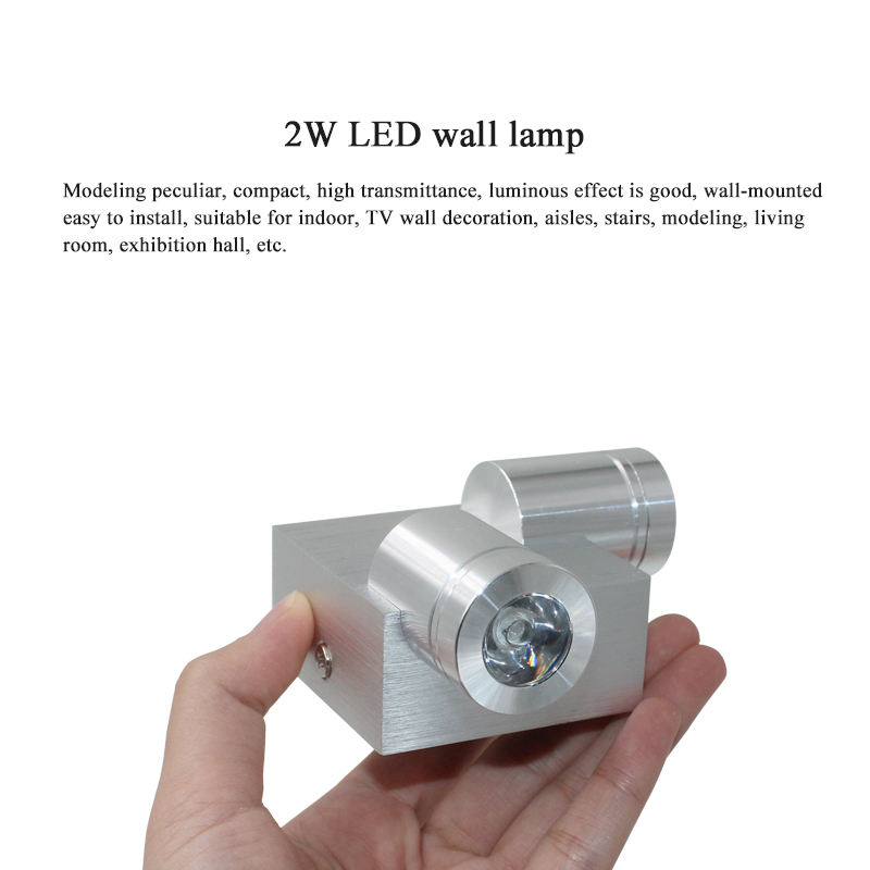2W Wandleuchte rechts und unten, Wandmontage, Aluminium, bunte LED-Leuchte, für den Innenbereich, dekoriert für Schlafzimmer, Wohnzimmer, Tanz