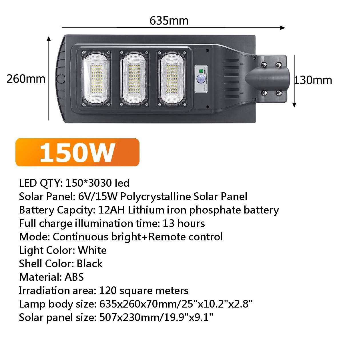 50–300 W Solar-Straßenlaterne, Innen-Solarlampe, Solarstrom-Lampen, solarbetriebene Lampe, Lamparas Solar, integrierte All-in-One-Solar-Straßenlaterne