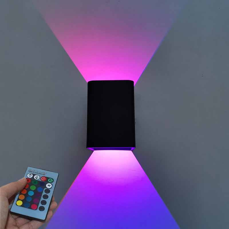 Moderne LED Up And Down Wandleuchte RGB mit Controller Schlafzimmer Nachttischlampen Dekoration Wandlamp AC85-265V Industrielle Projektbeleuchtung