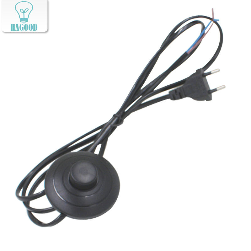 Netzkabel, 1,8 m, Ein-/Aus-Netzkabel für LED-Lampe mit 317-Tastenschalter, EU/US-Stecker, Lichtschaltung, weiße oder schwarze Kabelverlängerung
