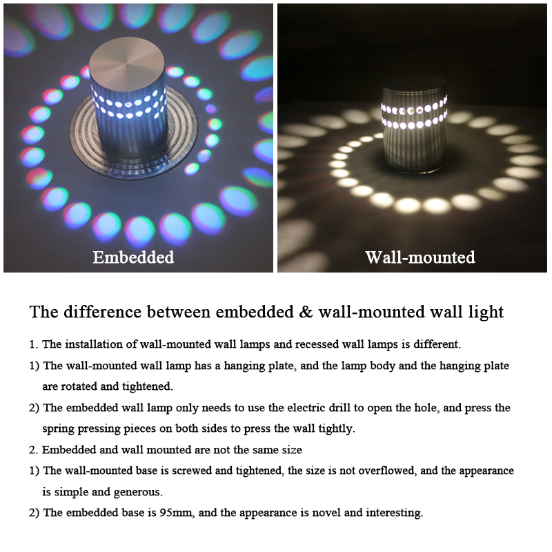 Spiralloch-RGB-LED-Wandleuchte für den Innenbereich, Heimdekoration mit günstigem Preis, ausgefallene Nachtlichter, Deckenleuchte, Loft-Vogue-Möbel