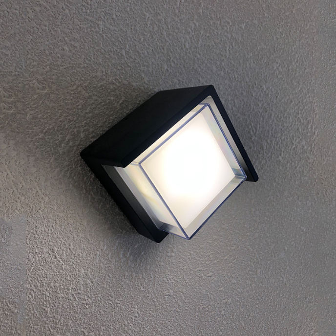 Dekorative LED-Lampe, quadratische Acryl-Wandbeleuchtung für den Innenbereich, wasserdichte Wandleuchte mit Aluminium-Nachtlicht für den Außenbereich