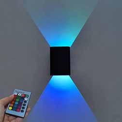 5W LED-Wandleuchte für den Innenbereich, 16-Farben-Wandleuchte, Innenbeleuchtung kann ferngesteuert werden, farbwechselnde Aluminiumgehäuse-Innenbeleuchtung