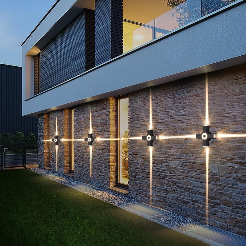 Kreuz Sterne modernes Design Ein Lichtstrahl Outdoor Garten IP65 LED Wandleuchte wasserdicht 4W/12W Außenwand dekorativ