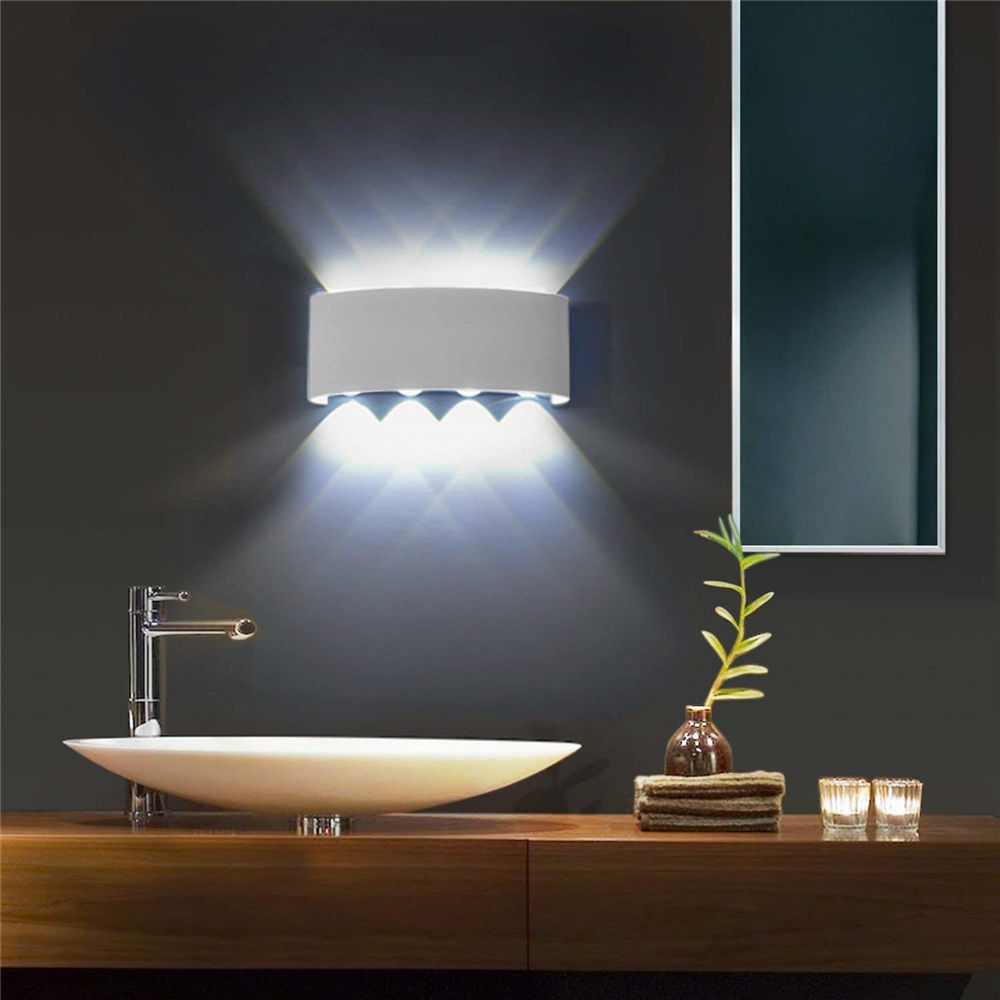 6W bogenförmige wasserdichte Auf- und Ab-LED-Wandleuchte für den Außenbereich, Aluminium, moderne Wandleuchte, Beleuchtung, Wandleuchte