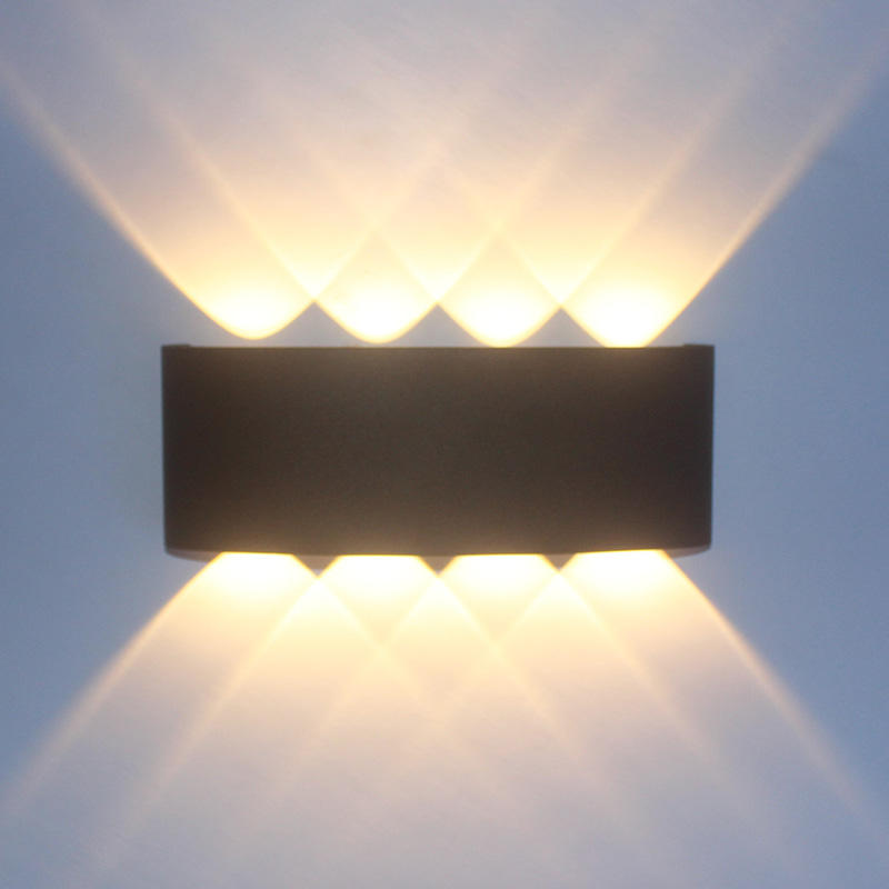6W bogenförmige wasserdichte Auf- und Ab-LED-Wandleuchte für den Außenbereich, Aluminium, moderne Wandleuchte, Beleuchtung, Wandleuchte