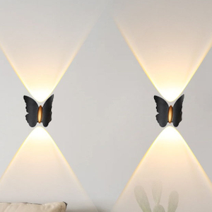 LED-Wandleuchte, schmetterlingsförmige Außenwandleuchte, IP65 wasserdichte Wandleuchte für Gartendekoration, Ganghalterungsleuchte