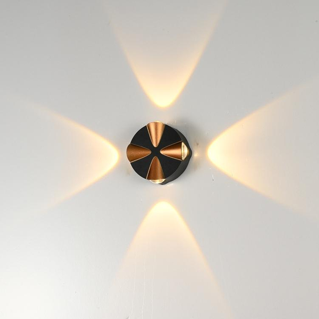 IP65 Cube verstellbare oberflächenmontierte LED-Außenbeleuchtung, wasserdichte LED-Wandleuchte für den Außenbereich in Schwarz und Gold
