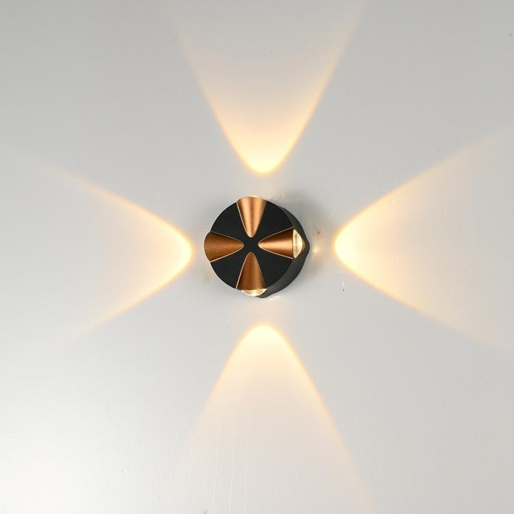 IP65 Cube verstellbare oberflächenmontierte LED-Außenbeleuchtung, wasserdichte LED-Wandleuchte für den Außenbereich in Schwarz und Gold