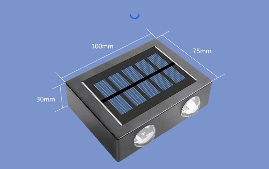 4LED nach oben und unten Solar Wandleuchte Außendekoration Garten Hof Haus Wandleuchte wasserdichte Solarleuchte Garten
