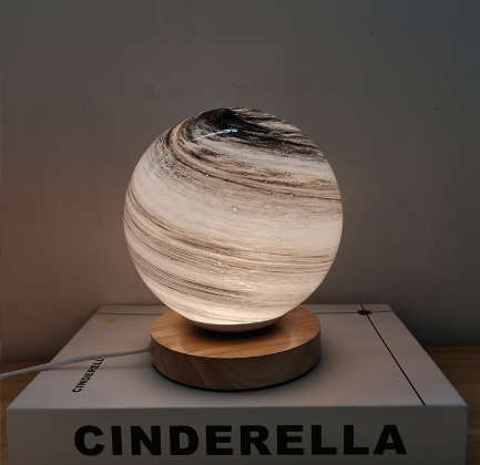 Planet Glaslampe Mond Planet Lampe Dekoration Schlafzimmer Nachttisch Nachtlicht Kreatives Geburtstagsgeschenk aufladbare Schreibtischlampe Tischleuchte