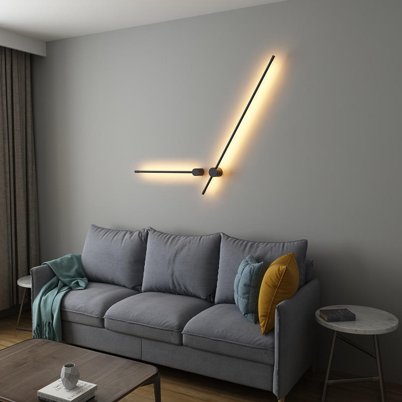 Nordic Slaapkamer Nachtkastje Wandlamp Creativev Klok Lange Trap Gang Gangpad Woonkamer Achtergrond Wall Art Lampe Cafe Hotel