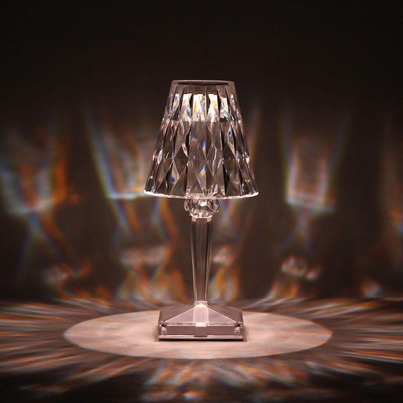 Kristall-LED-Lampe, Touch-Steuerung, Schreibtischlampe, Kristall-Schreibtischlampe RGB mit ferngesteuerter Schreibtischlampe, Kristall-Lade-LED-Lampenprojektor, romantische 16-Farben-Nachtlampe