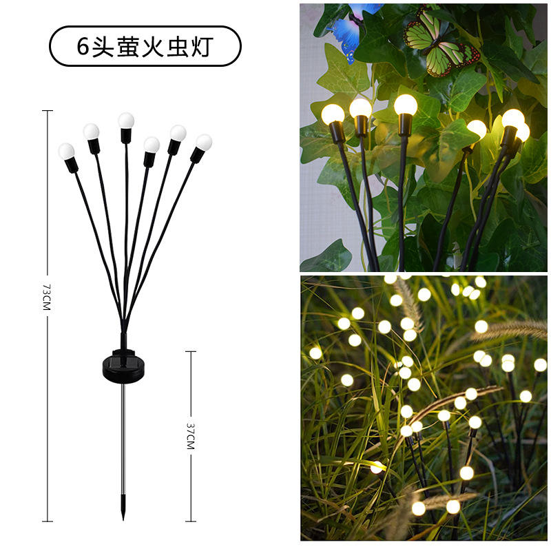Firefly-Solarlampe, Gras-Solarlampe, LED-Solarlicht, dekorative Landschaftsbeleuchtung für den Außenbereich, mehrfarbig wechselnde, solarbetriebene LED-Blumenlichter für den Hof