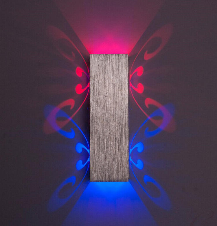 Hochwertige 6-W-Wandleuchte aus Aluminium für den Innenbereich. 2-W-Schmetterlingswandleuchten mit Fernbedienung, Nachtlicht, LED-Nachttischwand 
