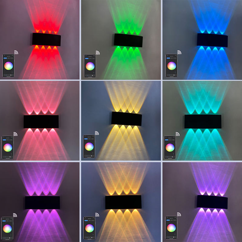 Neueste Tuya 9W/12W Wand Lampe Licht App Steuerung Smart außen Beleuchtung Acryl Wand Montiert Licht led Smart Wand Lampen Leuchte