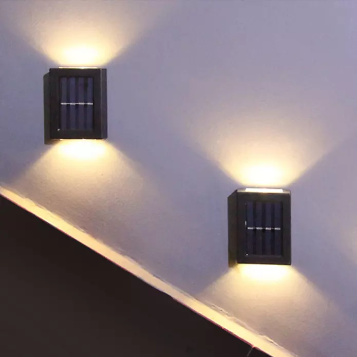 Solar-Lade-Wandleuchte für den Außenbereich, wasserdicht, IP65, Treppen-Wandleuchte, Solar-LED-Nachtlicht