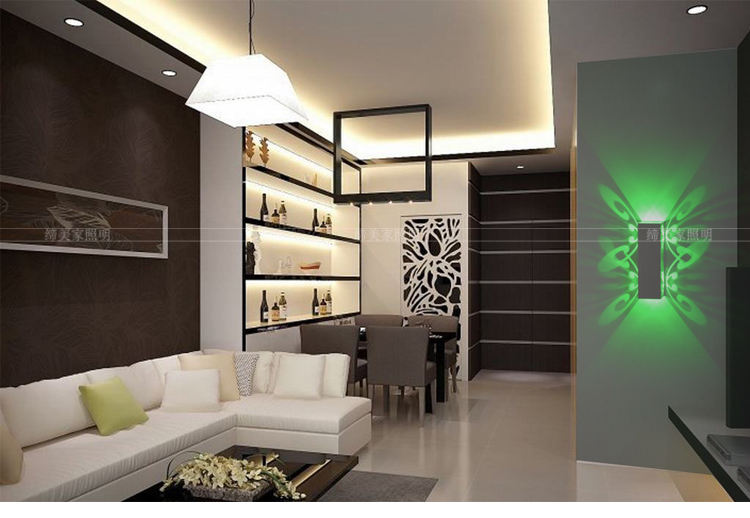 Dekorative LED-Lampe, Doppel-Schmetterlings-Wandleuchte und Nachtlicht für den Innenbereich. LED-Licht-Innenlicht-Lampe, dekorative Waren