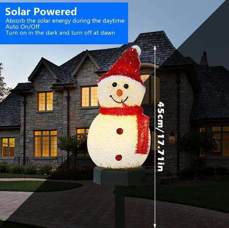 Weihnachten Solar Led-leuchten Schneemann Garten Dekoration Wasserdichte Licht Outdoor Post Lampe Rasen Landschaft Led Solar Beleuchtung 2023