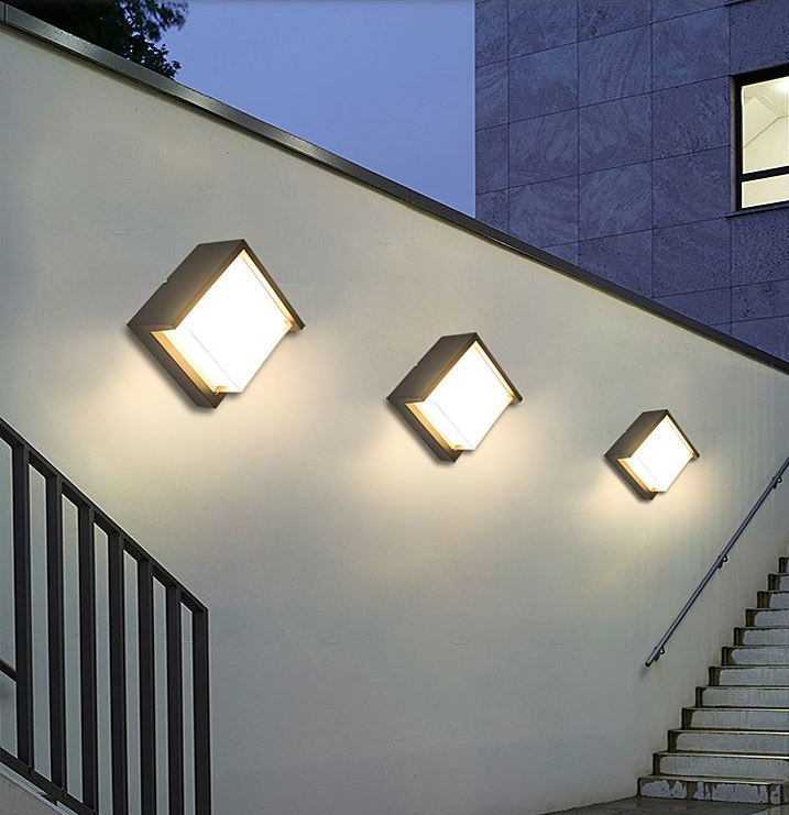 Wasserdichte Led-wandleuchte Garten Außendekoration Haustür Beleuchtung Wandleuchte AC85-260V Leuchte Schwarz Lampenschirm Leuchte