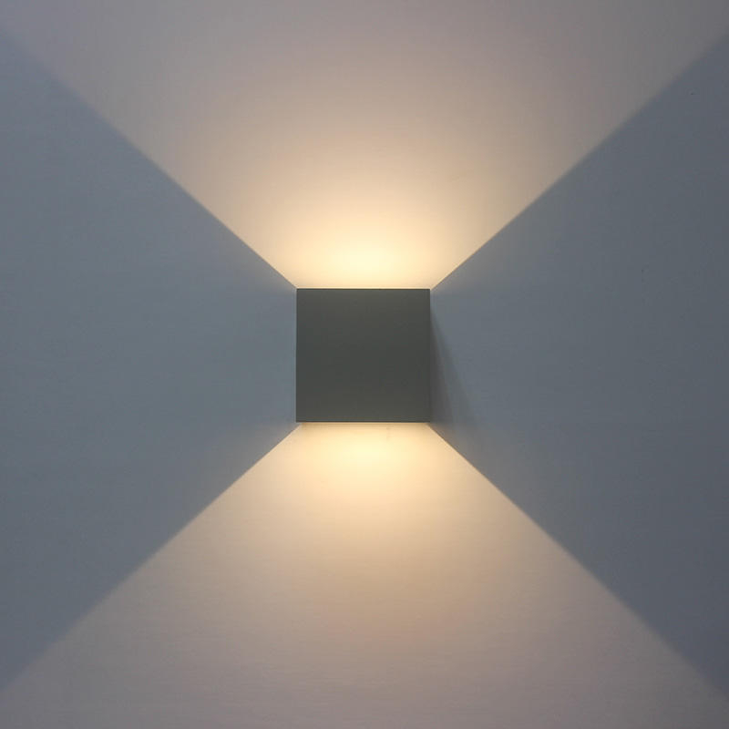Graue IP65 verstellbare wandmontierte LED-Wandleuchte für den Außenbereich, würfelförmige Wandleuchte
