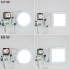 Ultradünnes LED-Panel-Downlight, echtes Vollwatt, 3 W, 4 W, 6 W, 9 W, 12 W, 15 W, 18 W, 24 W, runde/quadratische LED-Deckeneinbauleuchte