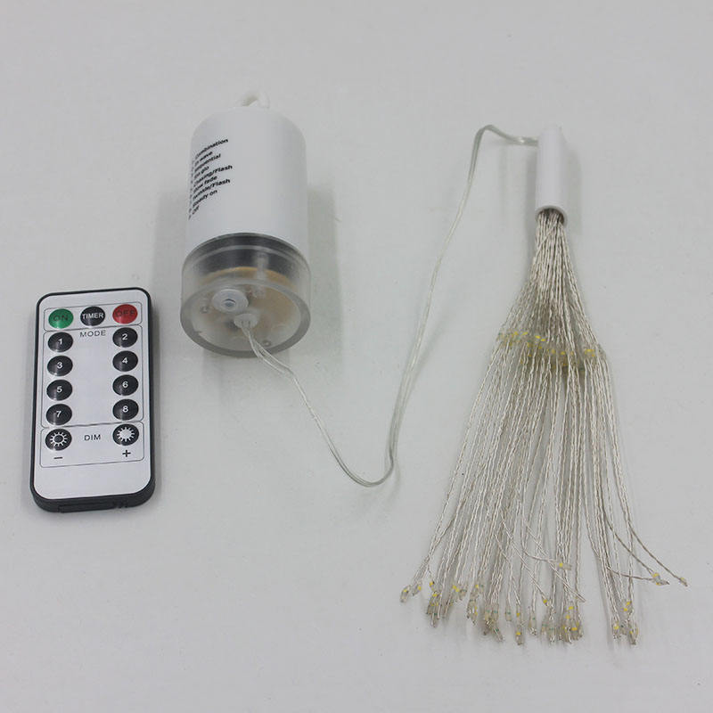 Outdoor-Feuerwerk, Kupferdraht, LED-Lichterkette, 100 LEDs, wasserdicht, Weihnachts-Lichterkette, hängende Dekorationslichter, batteriebetrieben