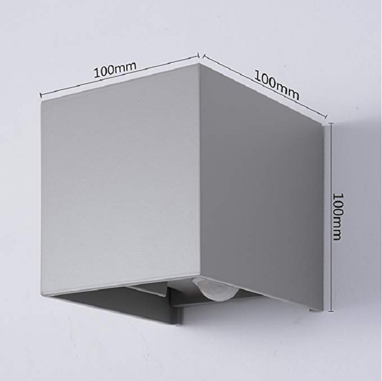 Gute Qualität Outdoor Motion Sensor Black Cube Wasserdichte Wand Lampe Leuchten Led Wand Lampe für Garten Haus
