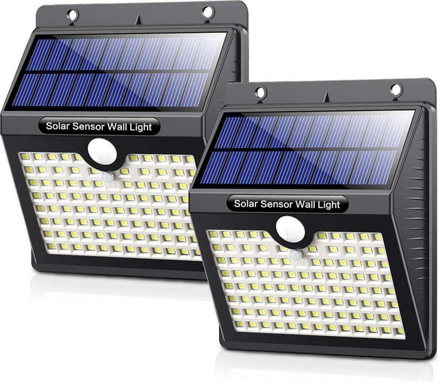Solar-Außenlampe mit Bewegungsmelder – 97 LEDs – weißes Licht – Solar-Gartenbeleuchtung – IP65 wasserdicht – für Garten-/Wandlampe