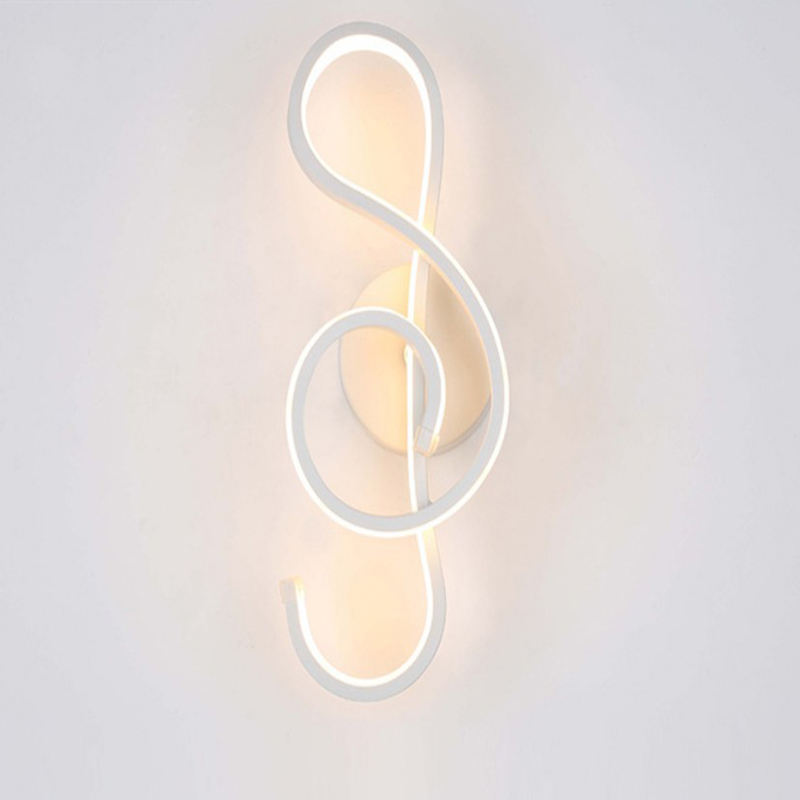 Music Note Moderner, minimalistischer Stil, Aluminium, dekorative LED-Wandleuchte, kreative Wandleuchte für Schlafzimmer, Wohnzimmer, Flur, Gang