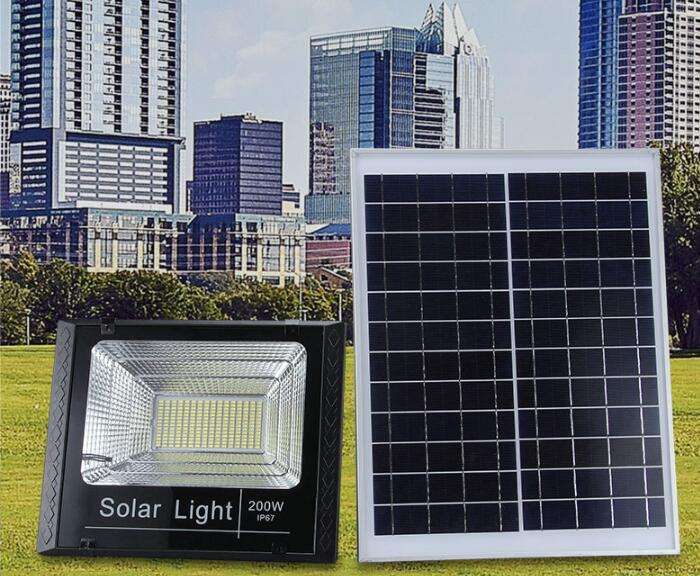 Solar-Flutlicht 25 W Solar-Gartenleuchte im Direktverkauf ab Werk mit Fernbedienung und Lichtsteuerung