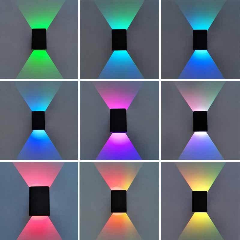 LED-Wandleuchte, RGB mit Controller, Wandleuchte aus Aluminium, Wandmontage für Gang, Schlafzimmer, Innenbereich, buntes Nachtlicht, Treppe, minimalistisch, ausgefallen, dekorative LED-Wandleuchte